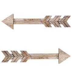 two wooden arrows pointing in opposite directions