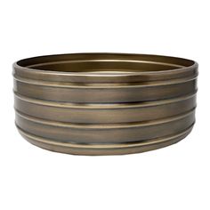 a metal bowl on a white background