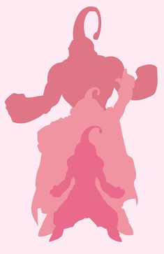 the silhouettes of two people are shown against a light pink background with an elephant