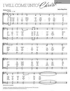 i will come unto to christ sheet music