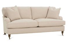 Kristen Fabric English Arm Pillow Back Loveseat Charleston Living, Traditional Apartment, Toad Hall, English Sofa, English Roll Arm Sofa, Natural Sofas, Apartment Size Sofa, Club Furniture, Maxi Pad