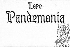 a black and white photo with the words larp pandemonia on it