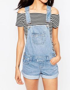 Denim Dungaree Shorts, Denim Dungaree, Dungarees Shorts, Denim Overalls Shorts, Summer Outfits For Teens, Fashion Grunge, Italy Trip, Korean Fashion Trends