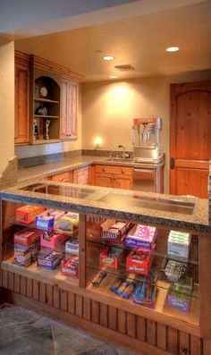 a kitchen filled with lots of counter top space