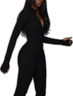 Long Sleeve Black Workout Bodysuit, Long Sleeve Compression Unitard With Thumbholes, Sleek Long Sleeve High Stretch Unitard, Black Long Sleeve High Stretch Unitard, Workout Tummy, Black Long Sleeve Unitard, Workout Jumpsuit, Fitness Gym Workout, Sports Activewear