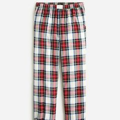 Jogger-Style Pj Pants Made For Sweet Dreams And Early A.M. Coffee Runs Alike. This Pair Is Crafted In Cozy Flannel And Comes In A Traditional Tartan Print With A Cute J.Crew Label Sewn Into The Waistband. 56% Cotton/44% Modal Tencel. Machine Wash. Plaid Sleepwear With Relaxed Fit Long Pants, Casual Red Bottoms For Daywear, Red Long Pants Bottoms For Bedtime, Red Long Bottoms For Bedtime, Red Long Pants For Bedtime, Plaid Long Pants Sleepwear For Sleepover, Christmas Slideshow, Plaid Pj Pants, J Crew Pajamas