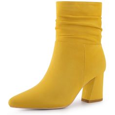 Shop Allegra K for pointy toe slouchy zipper chunky heel ankle boots you are looking for, get more women's chunky heel for yourelf. Order now! Free Returns! Luxury Yellow Boots With Round Toe, Orange Lug Boots Women Size 11, Shop Sezzle Payment Trending Chelsea Yellow Lug Boots Women Size 11, Luxury Yellow Boots For Fall, Mustard Knee High Boots, Mustard Color Boots, Color Block Boots, Slouch Ankle Boots, Chunky Heel Ankle Boots