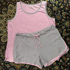 Tank Top Is Extra Roomy With Slits On Each Side. Shorts Have A Drawstring Waist And Pockets. Never Worn, Washed. Purple Cotton Sleepwear For Relaxation, Stretch Purple Sleepwear For Loungewear, Stretch Purple Sleepwear For Lounging, Stretch Cotton Purple Sleepwear, Stretch Cotton Sleepwear In Purple, Purple Cotton Stretch Sleepwear, Purple Stretch Sleepwear For Pajama Party, Blue Purple, Women's Intimates