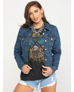 Levi's Women's Sweet Jane Original Trucker Denim Jacket, Indigo Trucker Outfit, Distressed Denim Jacket, Levis Women, Free Clothes, Simple Outfits, Denim Wash, Chic Style, Coats For Women, Levi's