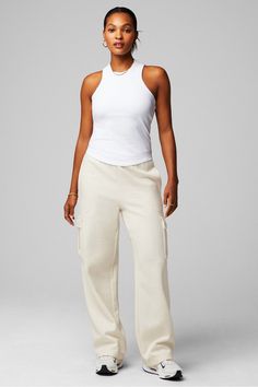 Comfort Zone 2-Piece Outfit Fabletics white/white female Activewear >> Womens >> Outfits regular Lounge White Relaxed Fit Tank Top For Sports, White Relaxed Fit Sports Tank Top, White Sleeveless Activewear For Loungewear, White Sleeveless Loungewear Activewear, Relaxed White Tank Top For Loungewear, White Relaxed Fit Tank Top For Loungewear, White Sporty Tank Top For Loungewear, White Relaxed Fit Athleisure Activewear, Casual White Tank Top For Loungewear