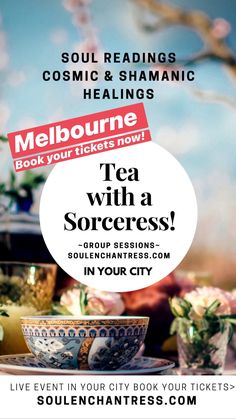 tea with a soreness flyer for soul enquiry readings cosmoic & shamanic