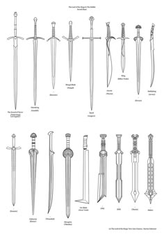 an image of different types of swords