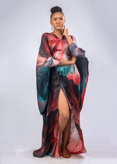 This super gorgeous kaftan. This dress is the perfect definition of a luxury kaftan. Has a belt inside that can be tight around the waist to give a nice snatch. Fun and easy to wear. Bohemian Maxi Dress With Kimono Sleeves For Evening, Elegant Multicolor Dresses With Kimono Sleeves, Elegant Multicolor Belted Dresses, Elegant Belted Multicolor Dresses, Belted Silk Maxi Dress, Elegant Beach Maxi Dress For Eid, Elegant Maxi Dress For Beach And Eid, Elegant Multicolor Maxi Dress With Kimono Sleeves, Silk Maxi Kaftan For Evening