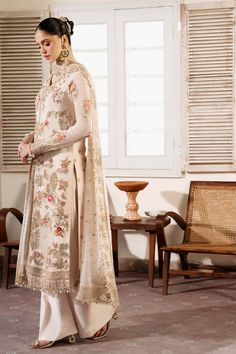 Brand: Serene PremiumProduct Code: S-1081 PerleCollection: Serene Premium Embroidered Muse Luxury Chiffon CollectionFabric: Chiffon DESIGN DETAILS: Embroidered & Hand Embellished Chiffon Front Embroidered Organza Front Open Border Embroidered Chiffon Back Embroidered Organza Front Back Border Embroidered Chiffon Sleeves Embroidered Organza Sleeves Border Embroidered Chiffon Dupatta Dyed Raw-silk Trousers DISCLAIMER:* Lining, Laces, and Tassels are not included in unstitched variants.* Embellishment items in stitched outfits are subject to market availability.* The actual colors of the outfit may vary from the colors being displayed on your device. CARE INSTRUCTIONS: Extra Fabric Has Been Used For Shoot Original Color May Vary Slightly From The Picture Dry Clean Recommended Iron The Clothes Elegant Embroidered Chiffon Unstitched Suit, Elegant Semi-stitched Chiffon Unstitched Suit, Luxury Embroidered Chiffon Salwar Kameez, Unstitched Embroidered Chiffon Salwar Kameez, Luxury Beige Pearl Embroidered Fabric, Chiffon Sleeves, Organza Sleeves, Embroidered Chiffon, Embroidered Organza