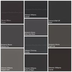 many different shades of gray and black in the same color scheme, each with their own name