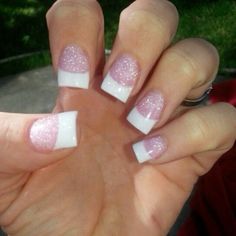 #y2k #2000s #nostalgia Sparkle French Tip Nails, Sparkle French Tip, Tracey Davis, Nail Polish Jewelry, Solar Nails, White Tip Nails, Nails 2017, Lakeside Wedding, Tip Nails