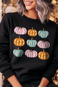 Cute Groovy Pumpkins Graphic Fleece Sweatshirts.Unisex Crew Neck Long Sleeve Sweaters Knits.Crafted from premium materials, tailored to your lifestyle, ensuring a comfortable fit for any occasion.Family Group Uniforms Birthday Party Gift Concert Festival Events.High Quality Direct To Film Printed Graphic Design.50%COTTON,50%POLYESTERNICARAGUAMade In: Nicaragua Comfortable Fall Fleece Sweatshirt, Comfortable Fleece Sweatshirt For Fall, Casual Fleece Sweater For Fall, Cozy Fit Fleece Top For Fall, Cozy Fit Comfortable Fall Sweatshirt, Comfortable Cozy Fit Sweatshirt For Fall, Relaxed Fit Fleece Sweater For Fall, Comfortable Black Long Sleeve Sweater, Fall Fleece Long Sleeve Sweatshirt