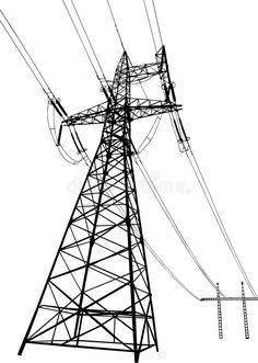 black and white photo of high voltage power lines royalty illustration - free image on pixart