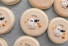 cookies decorated to look like ghostes and bats