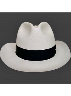 Brand: Gamboa PremiumColor: Natural Material: Toquilla Straw Brim: 8 cm. (3 1/10")Grade: 40 (Museum Select)learn more Sweatband: Cotton Twill, 3 cm. (1.18") Crown: 11 cm. (4 3/10") Ribbon: Linen Description: With the highest grade of straw weaving attainable, this luxurious hat is an absolute work of art. It is handmade in Montecristi, the worldwide famous Panama Hat town in Ecuador. This Panama Fedora hat, classic and elegant will be yours for a lifetime. Each hat is individually hand blocked a Classic White Wide Brim Fedora, Classic White Adjustable Fedora, Classic White Flat Brim Hat, White Classic Hat With Curved Brim, Classic White Hat With Curved Brim, Classic White Flat Brim Panama Hat, Classic White Panama Hat With Flat Brim, Classic White Brimmed Hat, White Adjustable Panama Hat For Formal Occasions