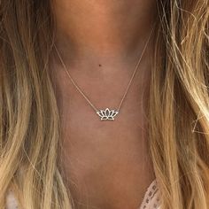 Give your bridesmaid a gift that she can wear every day! This necklace a pretty lotus flower on a delicate chain. Gold Vermeil Hypoallergenic, lead and nickel free Lotus: H 5/8 in (1.6cm) x W 7/8 in (2.2cm) Chain Length options: 16-18in (40-46cm) Spring ring clasp #N277 Bridesmaid Necklaces, Xo Necklace, Gifts For Bridesmaids, Lotus Flower Necklace, Lotus Jewelry, Lotus Necklace, Lotus Pendant, Wedding Bridesmaid Jewelry, Bridesmaid Accessories