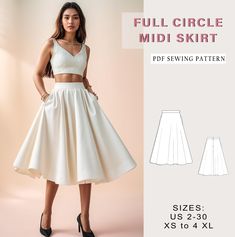 the full circle midi skirt sewing pattern