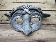 Gargoyle mask, masquerade mask, silver and grey, larp, mask with ears Cute Gargoyle, Gargoyle Costume, Masquerade Mask Silver, 5k Costume, Beauty And The Beast Costume, Beast Costume, Mask Cute, Mask Costume, Mask Masquerade