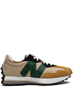 327 low-top sneakers from NEW BALANCE featuring beige, black, dark green, suede, logo patch to the side, round toe, front lace-up fastening, logo patch at the tongue, branded insole and rubber sole. These styles are supplied by a premium sneaker marketplace. Stocking only the most sought-after footwear, they source and curate some of the most hard to find sneakers from around the world.. Green New Balance, Shoe Maker, Shoe Goals, Weekend Workout, Mom Looks, New Balance Style, Honey Pie, Fast Dinner, Shopping For Clothes