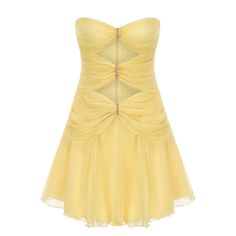 Introducing The Ilana Dress, a vision of ethereal elegance.  Designed with luxurious fabric, the exterior features a textured surface, gracefully swaying in the sunlight. Yellow Chiffon A-line Dress, Pre-draped Pleated Chiffon Dress, Pre-draped Chiffon Gala Dresses, Gold Silk Draped Dress, Silk Dress With Ruched Bodice For Prom, Pre-draped Dress With Ruched Bodice And Sweetheart Neckline, Silk Dress With Pleated Bodice For Prom, Silk Dress With Pleated Bodice For Prom Season, Elegant Gold Draped Dress