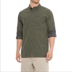 Contemporary Designed And Highly Technical Version Of A Traditional Field Shirt. Lightweight And Versatile Shirt To Wear When You're Travelling, Fishing Or For Outdoor Activities. 30-Upf Sun Protection Help To Keep Your Body Well Protected From The Sun's Harmful Rays And Keep You Nice And Cool In The Heat. On The Chest Area, There Are Two Handy Pockets Provided With A Button Closure That Are The Perfect Size For Holding Smaller Items Like Your Mobile Phone And Car Keys Patagonia Shirts, Car Keys, Patagonia, The Heat, Sun Protection, Outdoor Activities, Green And Grey, Mobile Phone, Fishing