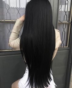 Black Hair Aesthetic, Jet Black Hair, Long Dark Hair, Long Black Hair, Hair Inspo Color