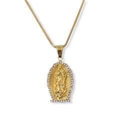 18kt gold plated, Stainless Steel Dimensions: Length: 4 cm Width: 2.5 cm Our Lady Guadalupe, Guadalupe Necklace, Lady Guadalupe, Twisted Chain, Simple Chain, Girly Accessories, Our Lady, Gold Plate, Plating