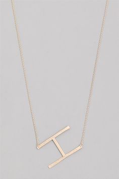 H Necklace, Cute Promise Rings, Lily Jewelry, Sideways Initial Necklace, Rich Family, Letter H, Initial Necklace Gold, Letter Necklace, Initial Necklace