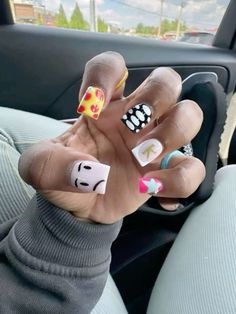 Exotic Nails Short, Summer Nails Black Women, Bday Nails, Junk Nails