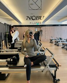 Source: @ginasingels on Instagram. Pilates Princess Workout, Hailey Bieber Vogue, Navy Leggings Outfit, Blue Leggings Outfit, Green Juice Girl, Princess Workout, Ordinary Serum, Family Beach House, The Ordinary Serum