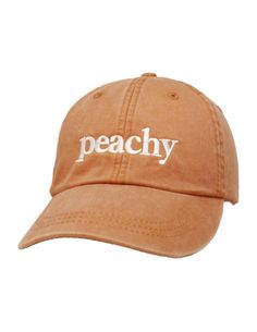 Grab this peachy cap and enjoy the sweet summertime! Trendy Adjustable Visor Hats, Sporty Adjustable Hats For Spring, Trendy Pink Adjustable Dad Hat, Adjustable Sporty Hats For Spring, Trendy Adjustable Pink Dad Hat, Adjustable Sporty Spring Hats, Retro Letter Print Baseball Cap For Spring, Trendy Everyday Visor Baseball Cap, Vintage Letter Print Baseball Cap For Spring