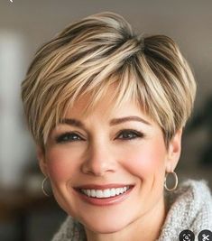 Textured Pixie, Pixie Cut With Bangs, Bob Hairstyles With Bangs, Cute Haircuts, Hair Haircuts, Pixie Haircuts, Short Hair Haircuts, Short Hair Older Women, Short Hair Styles Pixie