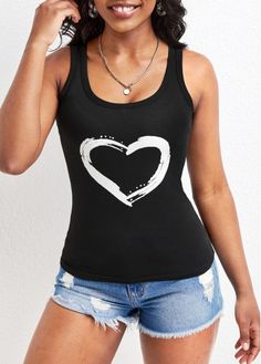 Color:Black;Size:3XL;Package Contents:1 X Tank Top;Style:Bohemian; Casual Black Scoop Neck Tank Top, Black Scoop Neck Casual Tank Top, Black Graphic Print Top For Beach, Summer Black Print Cotton Tops, Fitted Black Bohemian Tops, Black Fitted Bohemian Tops, Black Graphic Print Scoop Neck Top, Black Graphic Print Top With Scoop Neck, Black Scoop Neck Top With Graphic Print