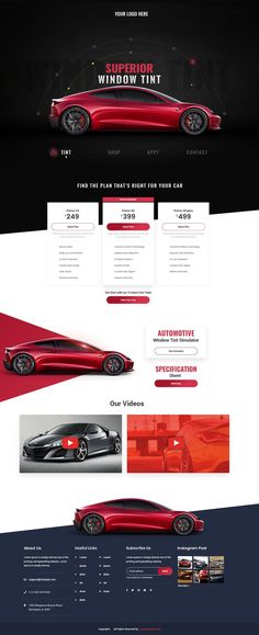 an image of a website design for a car dealership, which is designed to look like