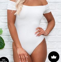 This Ivory Bodysuit Is New With Tags And Is A Size Small. Fitted White Bodysuit For Summer, White Summer Bodysuit For Party, Chic White Fitted Swimwear, White Fitted Bodysuit For Vacation, Casual Cream Bodysuit For Summer, Trendy White Lined Swimwear, Elegant White Bodysuit For Vacation, White Summer Party Bodysuit, Chic Fitted White Swimwear