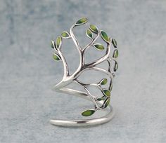 925 Sterling Silver Tree Of Life Leaves Branch Adjustable Wrap Ring A3295 #Unbranded #Band Tree Branch Ring, Branch Ring, Moda Vintage, Tree Branch, Wrap Rings, Ruby Ring, Pretty Jewellery, Morganite, Bling Bling