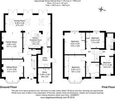 the ground plan for an apartment with two floors and three bedroom apartments on each floor