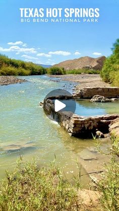 the texas hot springs is shown in this image with text that reads, big bend national park