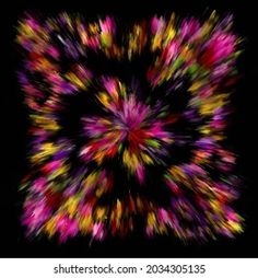 an abstract colorful flower design on a black background with space for your text or image