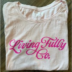 Tried On But Never Worn, Brand New. Size Medium. Pink T-shirt For Everyday Fall Wear, Everyday Pink T-shirt For Fall, Pink Everyday T-shirt For Fall, Everyday Spring Shirt With Text Print, Raglan Tshirt, Mauve Top, Maroon Top, White Short Sleeve Shirt, Xmas Tees