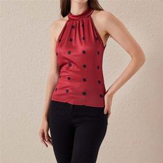 SPECIFICATIONS Style: Casual Sleeve Style: Regular Season: Summer Pattern Type: Polka Dot Material: Polyester Item Type: Tops Gender: WOMEN Fabric Type: Broadcloth Clothing Length: Regular Product Description: Size:S M L XL 2XL Material: Polyester Pattern: Dot Length without shoulder strap (S) Length is 51 cm, Bust is 80cm, (M) Length is 52 cm, Bust is 84cm, (L) Length is 53 cm, Bust is 88cm, (XL) Length is 54 cm, Bust is 92cm, (2XL) Length is 55 cm, Bust is 96cm, Specifics: 1cm=0.393inch, 1inch Survival Clothing, Womens Camisoles, Summer Pattern, Womens Cami, Sport Tank Tops, Summer Tank Tops, Women Sleeve, Sleeveless Tshirt, Summer Fashion Outfits