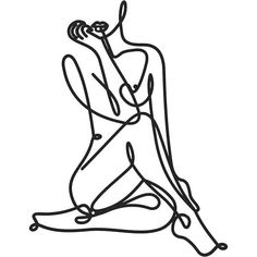 a black and white drawing of a person sitting on the ground