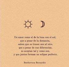 a poem written in spanish with the sun and moon above it on a beige background