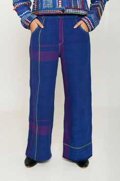 Recycled Blue Striped Cargo Pants Blue Cotton Wide-leg Jeans, Blue Cropped Cotton Jeans, Blue Wide-leg Jeans, Blue Wide-leg Cotton Jeans, Indigo Cropped Cotton Pants, Blue Wide Leg Bottoms With Five Pockets, Blue Cotton Wide Leg Pants With Five Pockets, Blue Cropped Wide Leg Cotton Pants, Blue Wide Leg Pants With Five Pockets