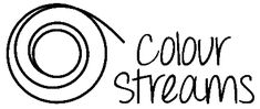 black and white logo with the words'color streams'written in cursive font